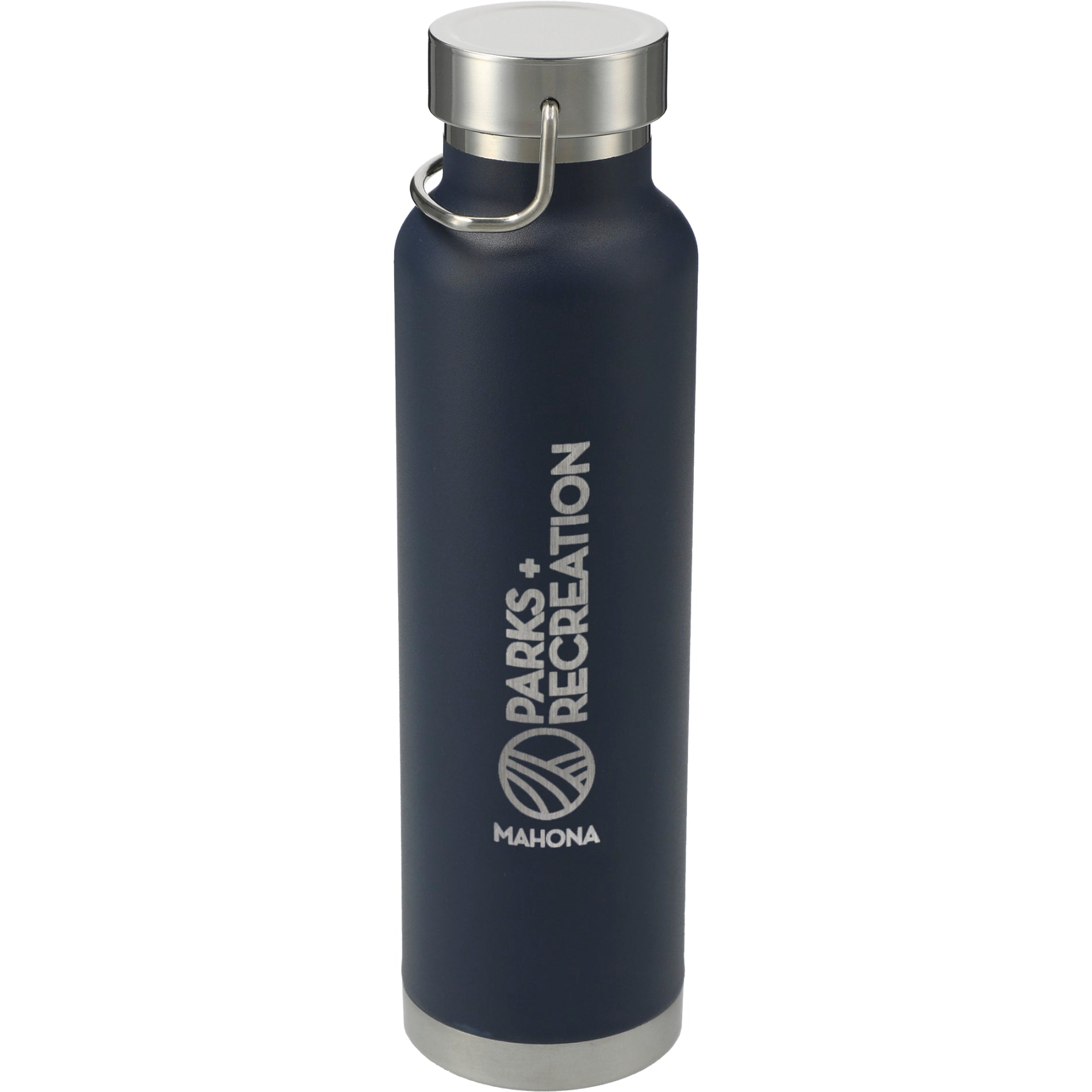Front View of Blue Thor Copper Vacuum Insulated Bottle 22oz