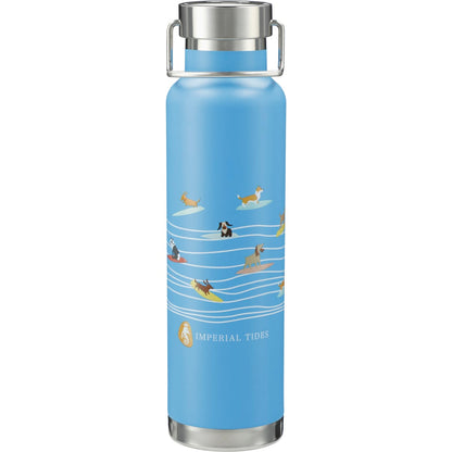 Front View of Blue Thor Copper Vacuum Insulated Bottle 22oz