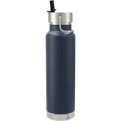 Front View of Blue Thor Copper Vacuum Insulated Bottle 25oz Straw Lid plain
