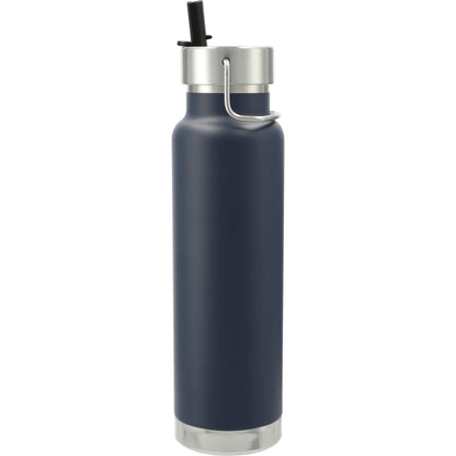 Front View of Blue Thor Copper Vacuum Insulated Bottle 25oz Straw Lid plain