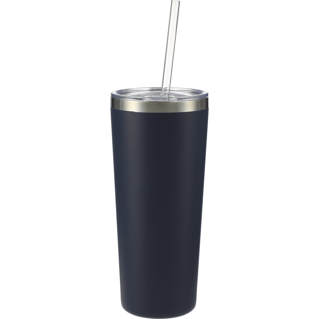 Front View of Blue Thor Copper Vacuum Insulated Tumbler 22oz plain