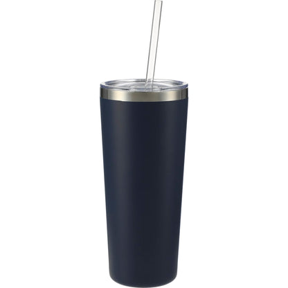 Front View of Blue Thor Copper Vacuum Insulated Tumbler 22oz plain