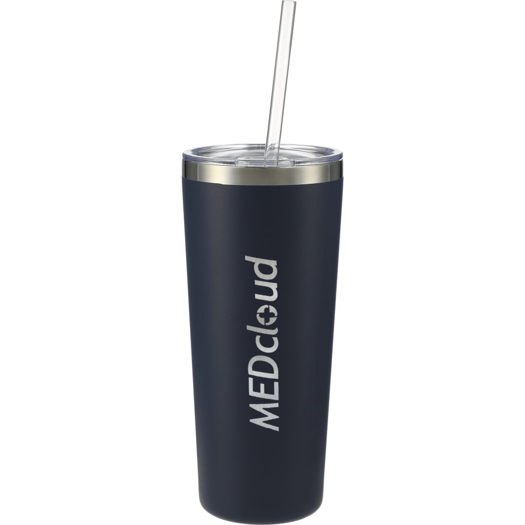Front View of Blue Thor Copper Vacuum Insulated Tumbler 22oz