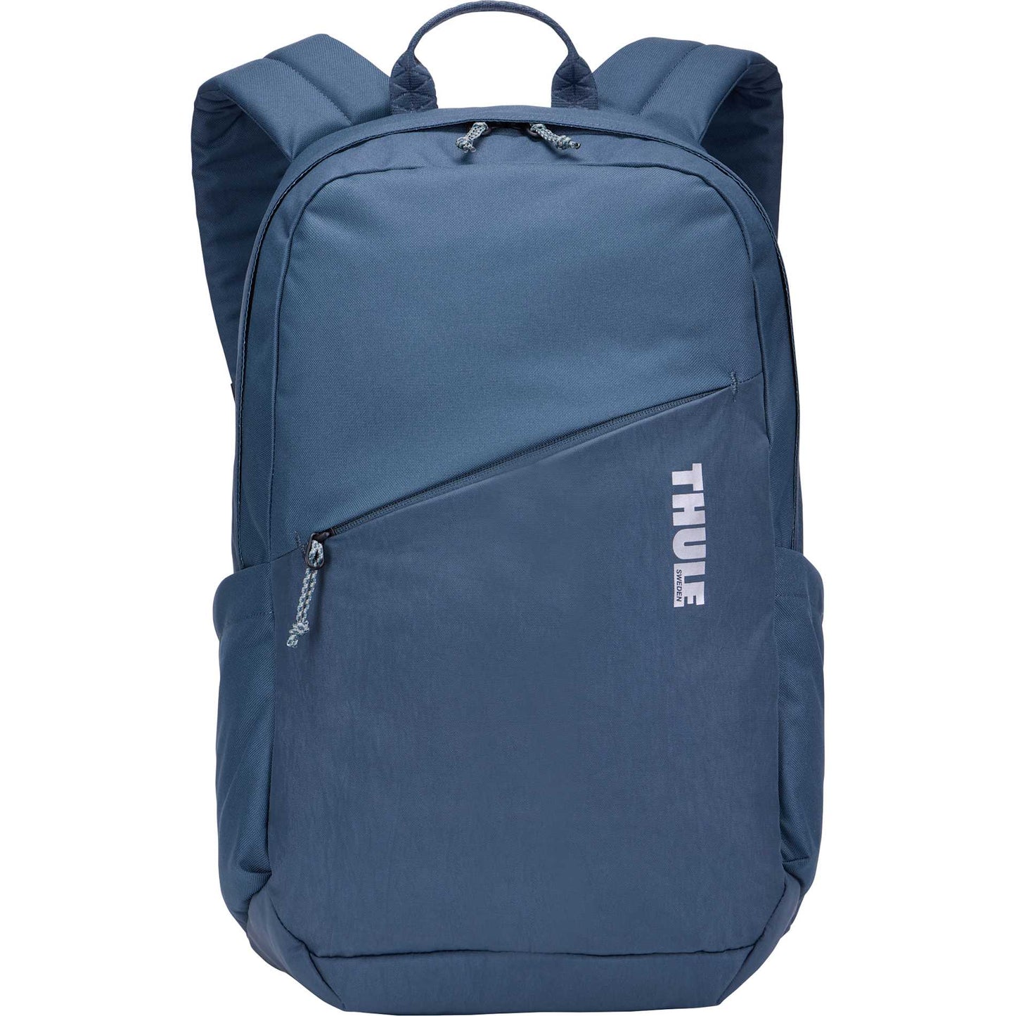 Front View of Blue Thule Heritage Notus 16" Computer Backpack 20L plain