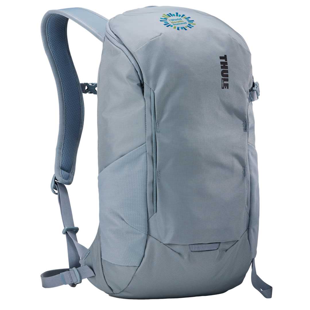 Front View of Blue Thule Recycled All Trail 18L 15" Laptop Backpack