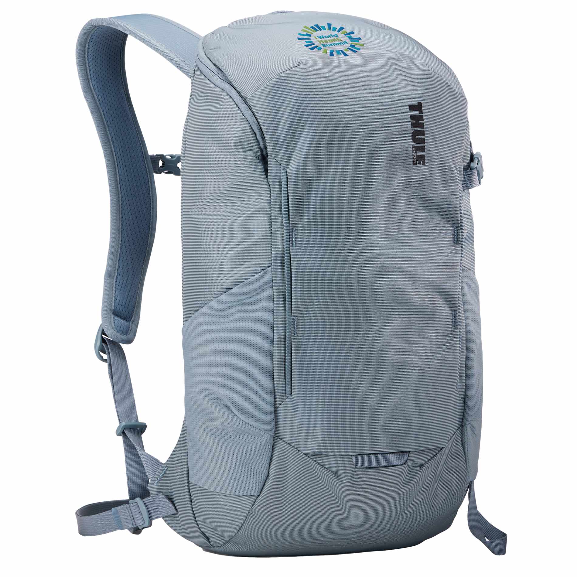 Front View of Blue Thule Recycled All Trail 18L 15" Laptop Backpack