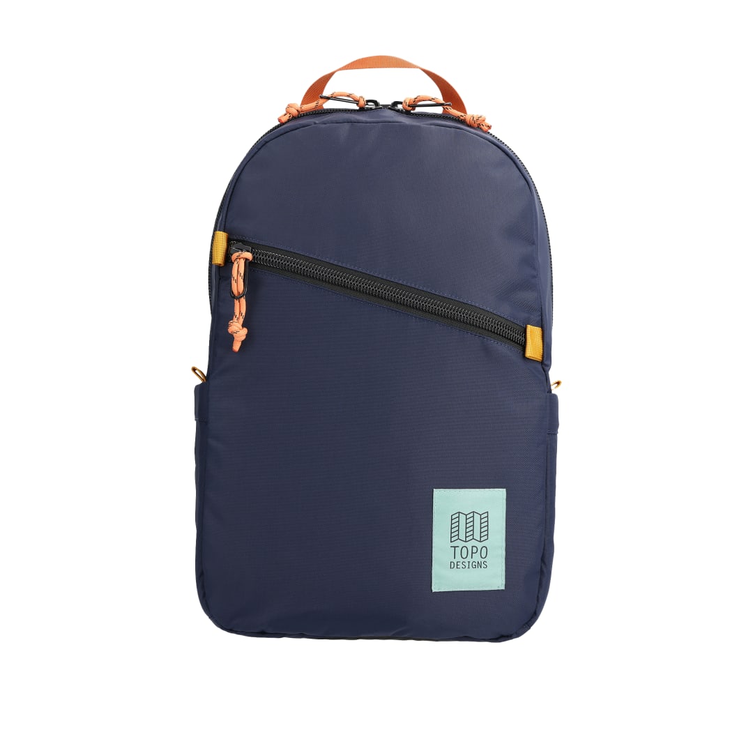 Front View of Blue Topo Designs Recycled Light Pack Laptop Backpack plain