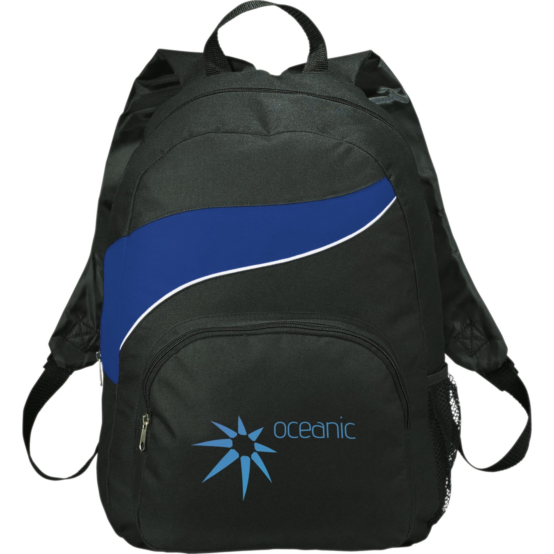 Front View of Blue Tornado Deluxe Backpack