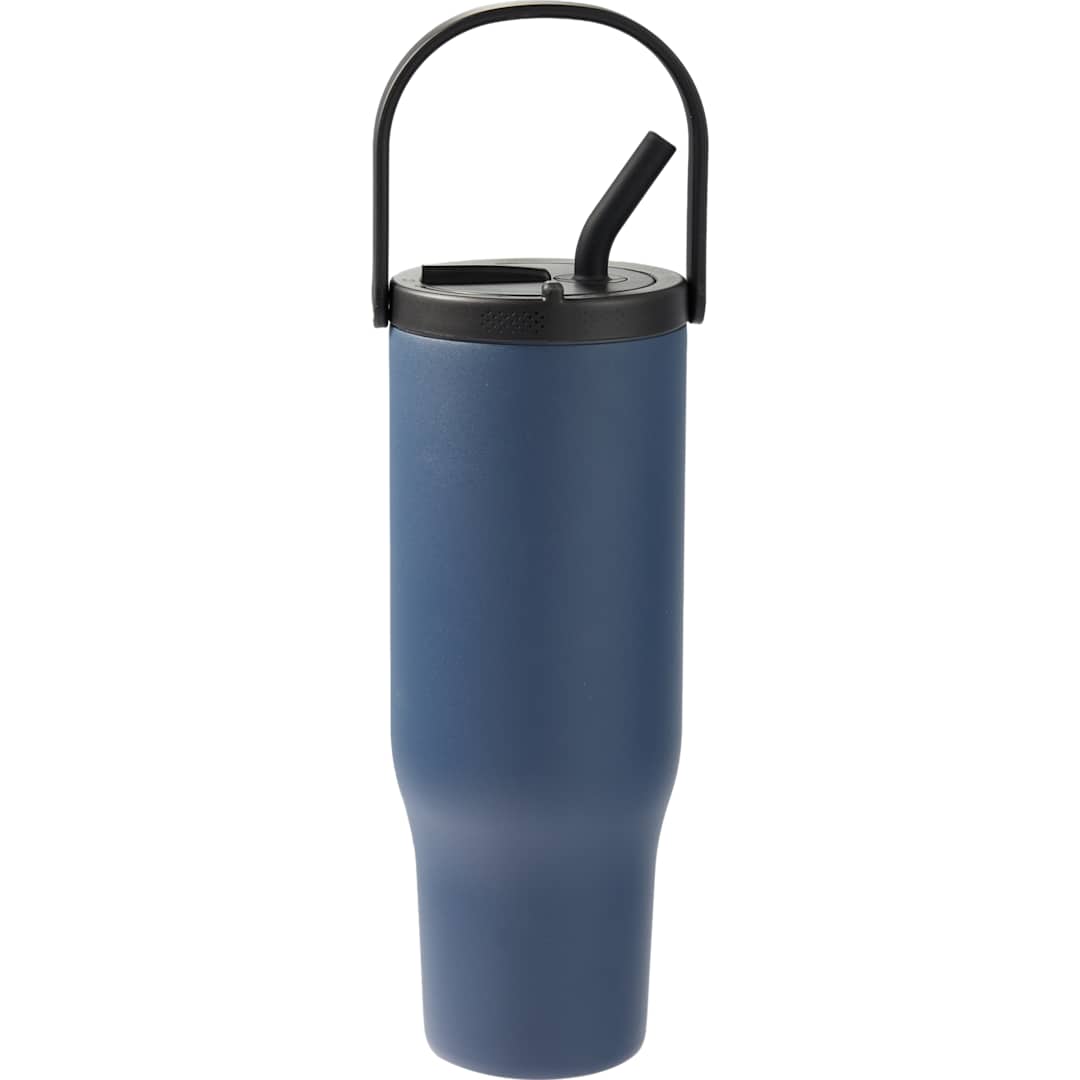 Front View of Blue Trinity Recycled Straw Leak proof Tumbler 30oz plain