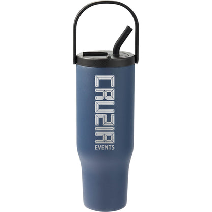 Front View of Blue Trinity Recycled Straw Leak proof Tumbler 30oz