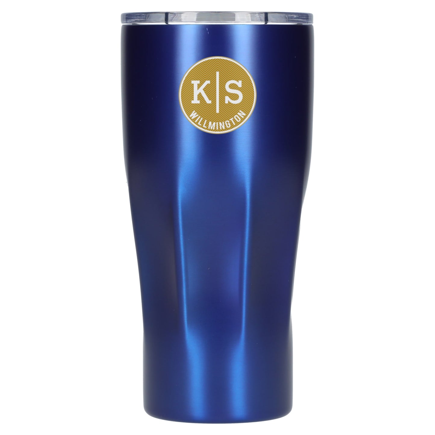 Front View of Blue Victor Recycled Vacuum Insulated Tumbler 20oz