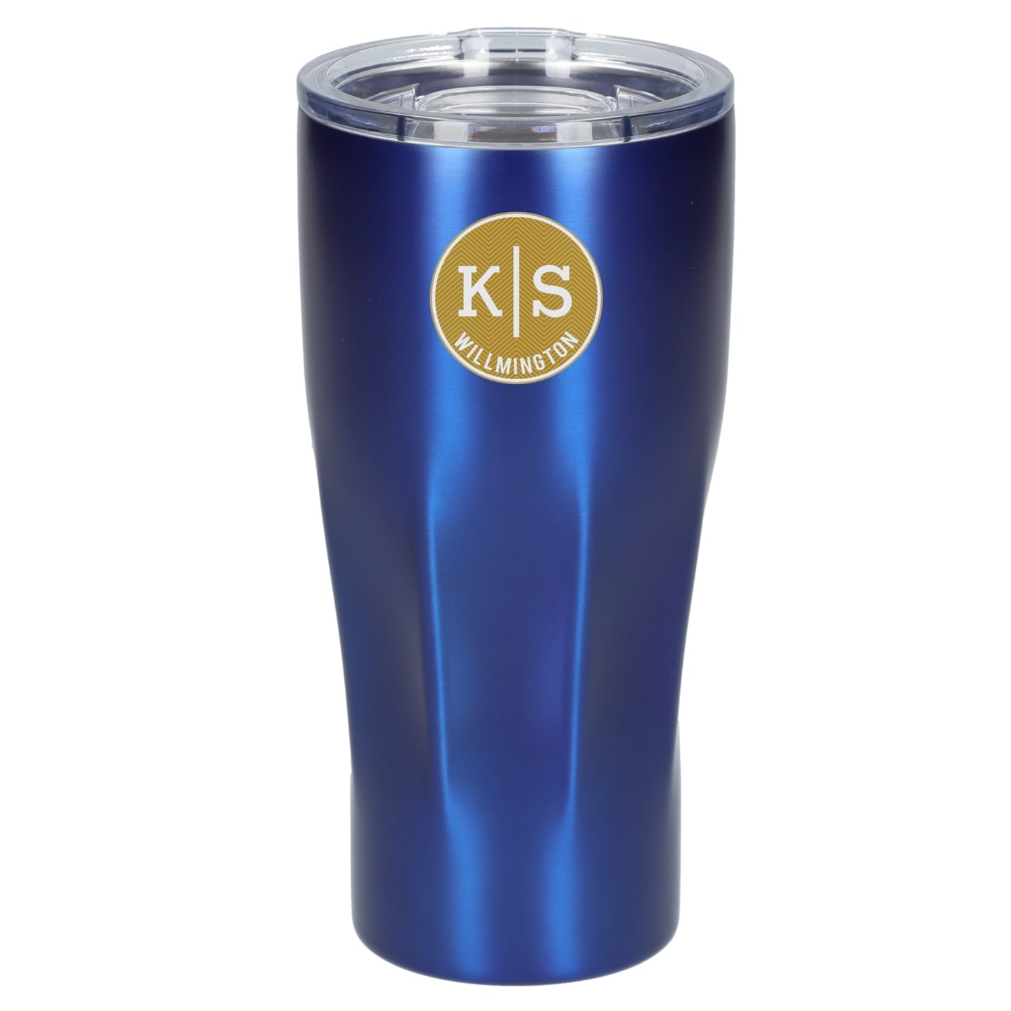 Front View of Blue Victor Recycled Vacuum Insulated Tumbler 20oz