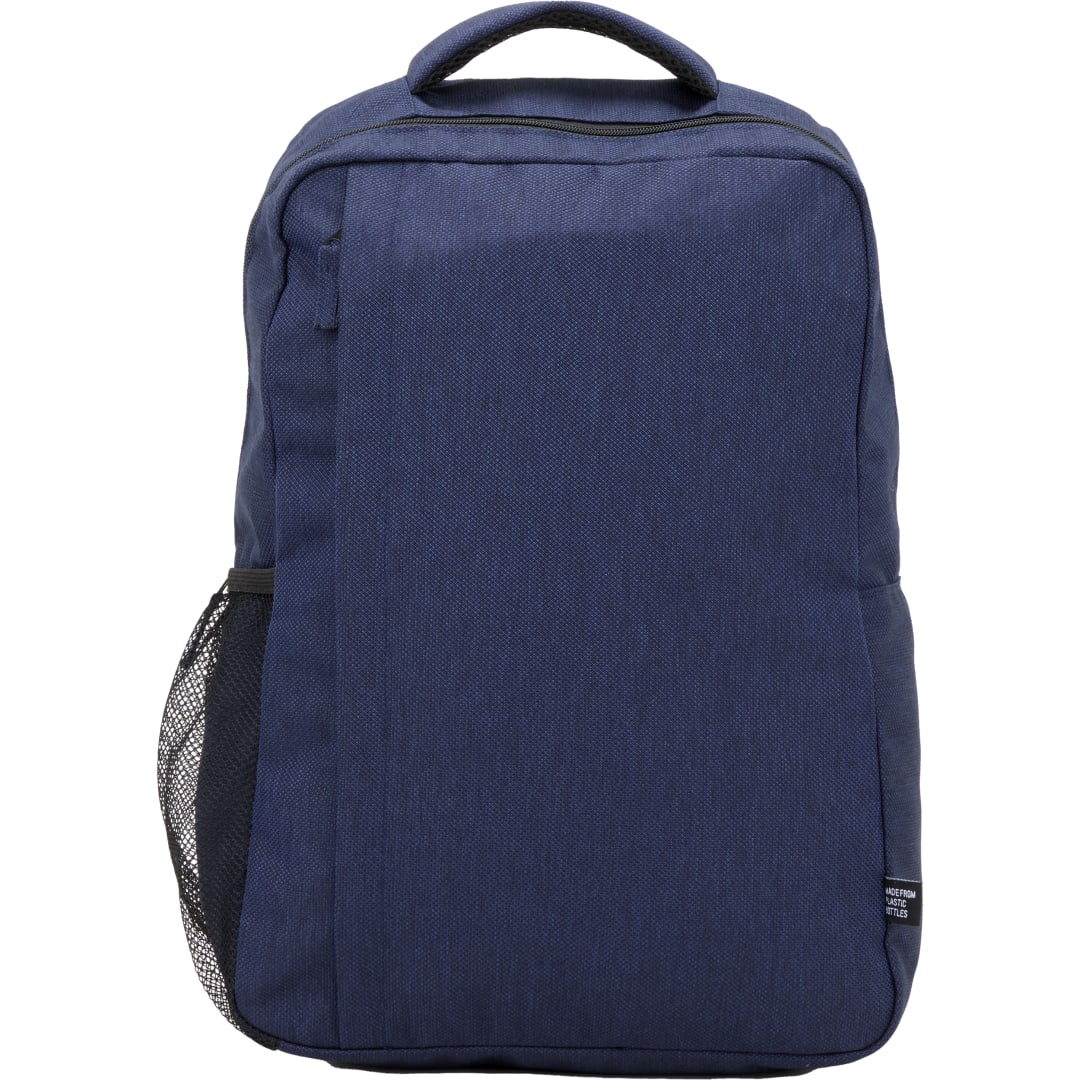 Front View of Blue Vila Recycled 15" Commuter Backpack plain