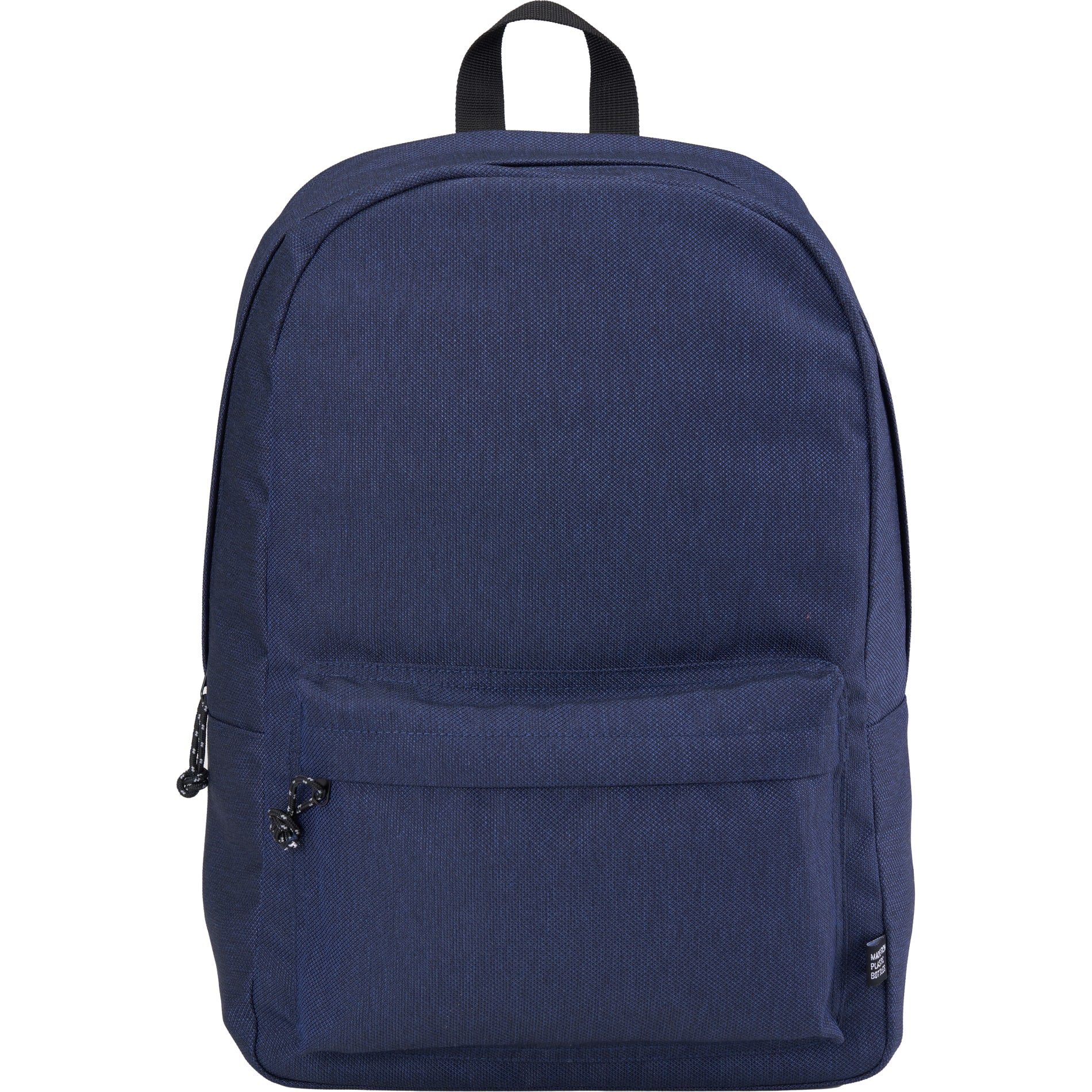 Front View of Blue Vila Recycled 15" Computer Backpack plain