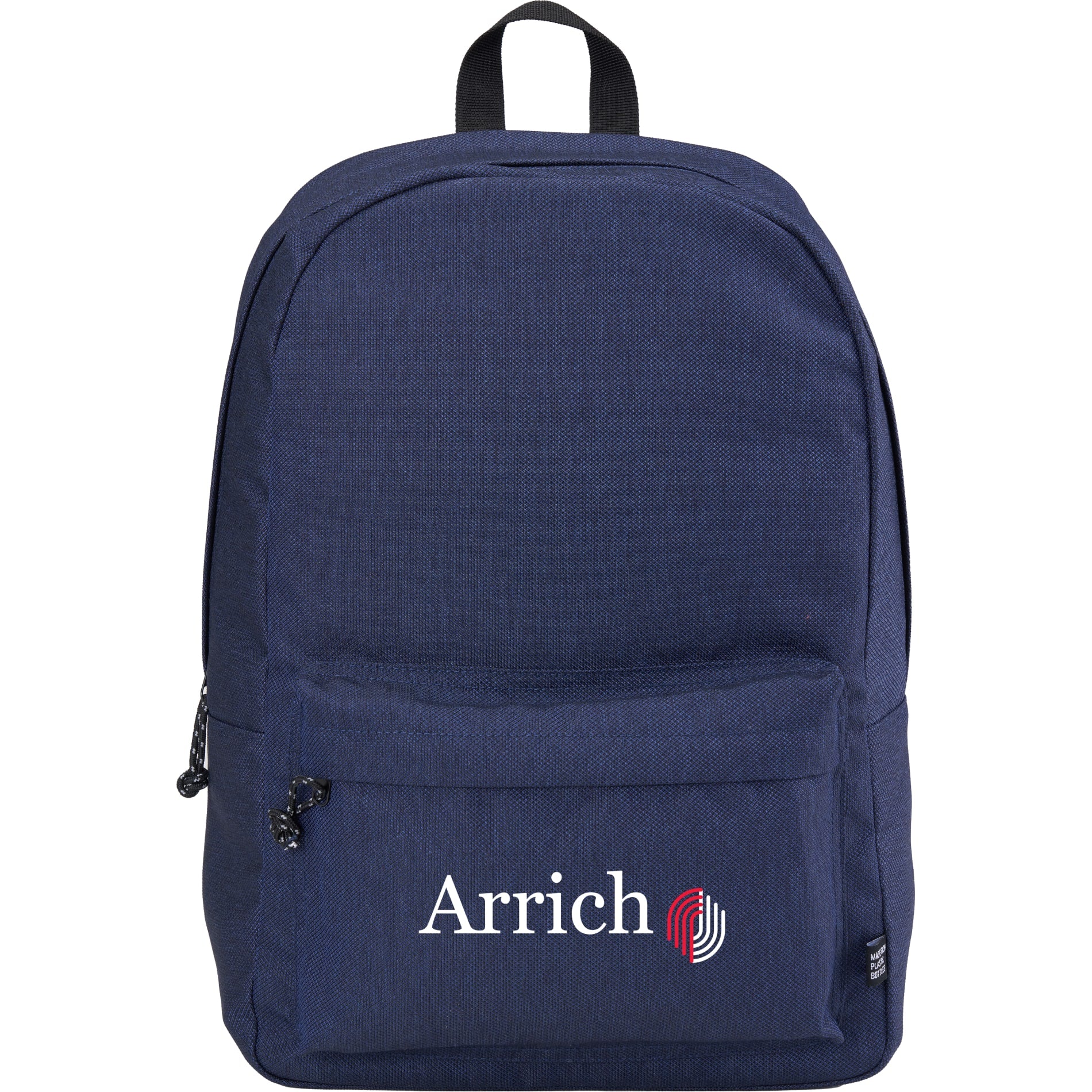 Front View of Blue Vila Recycled 15" Computer Backpack