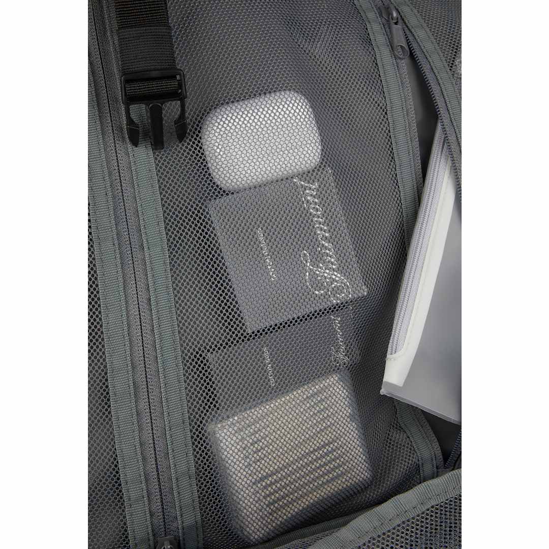 Front View of Blue Wander & Roam Travel Backpack
