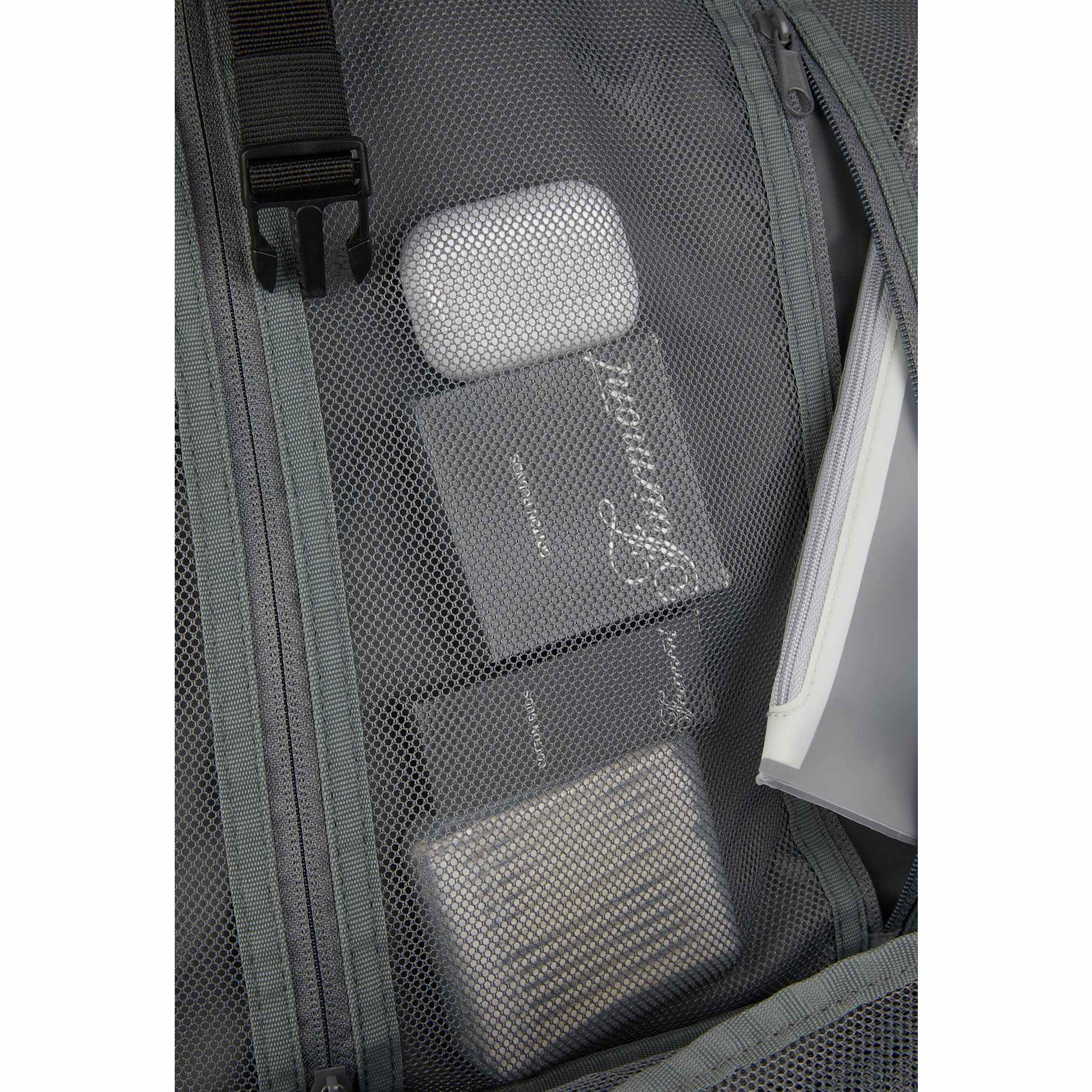 Front View of Blue Wander & Roam Travel Backpack