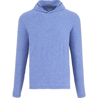 Front View of Blue WELLABLE Men's Knit Hoodie plain