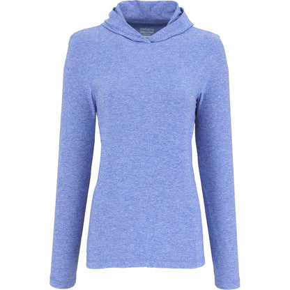 Front View of Blue WELLABLE Women's Knit Hoodie plain
