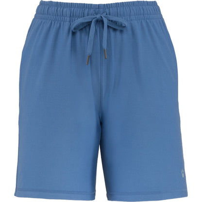 Front View of Blue WELLABLE Women's Knit Short plain