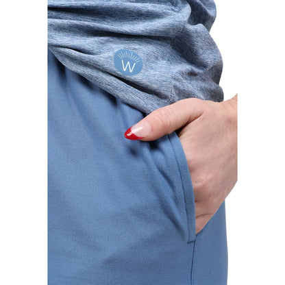 Front View of Blue WELLABLE Women's Knit Short