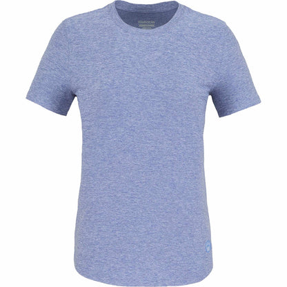 Front View of Blue WELLABLE Women's Short Sleeve Tee plain