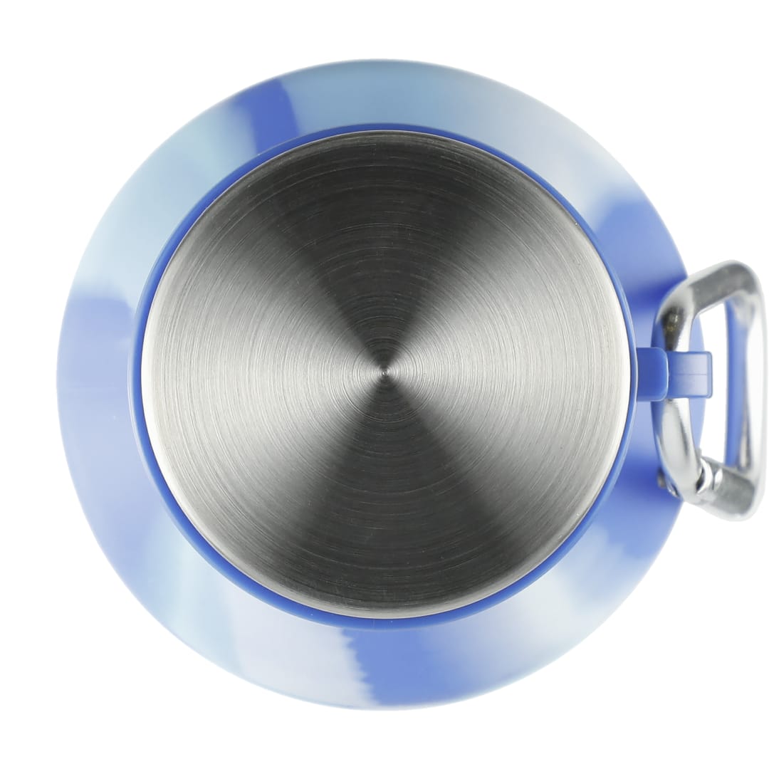 Front View of Blue Zigoo Silicone Collapsible Bottle 18oz - Tie Dye plain