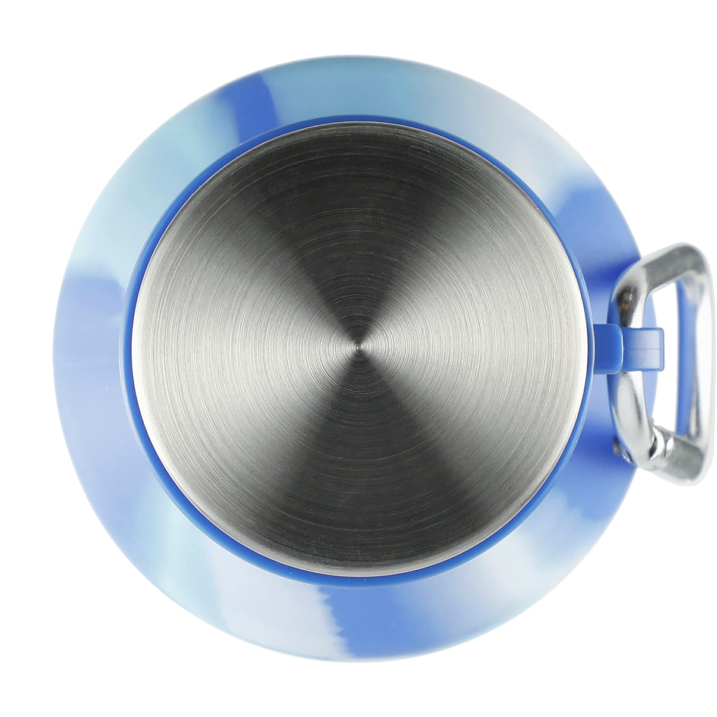 Front View of Blue Zigoo Silicone Collapsible Bottle 18oz - Tie Dye plain