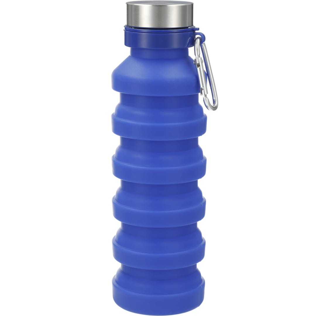 Front View of Blue Zigoo Silicone Collapsible Bottle 18oz