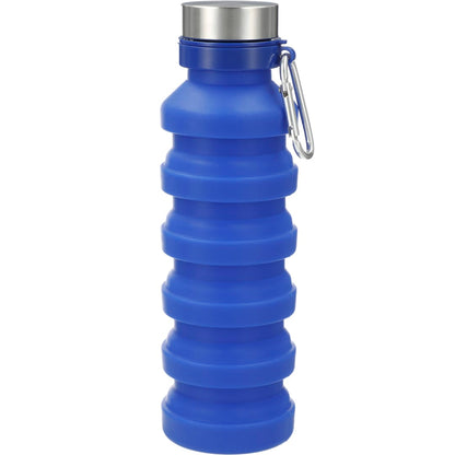 Front View of Blue Zigoo Silicone Collapsible Bottle 18oz