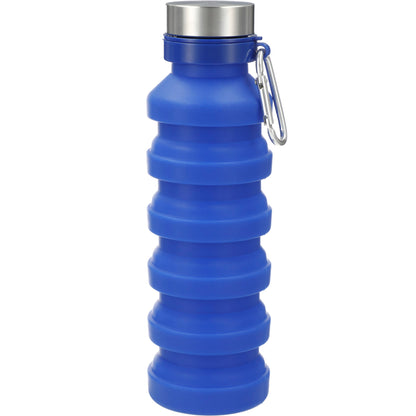 Front View of Blue Zigoo Silicone Collapsible Bottle 18oz