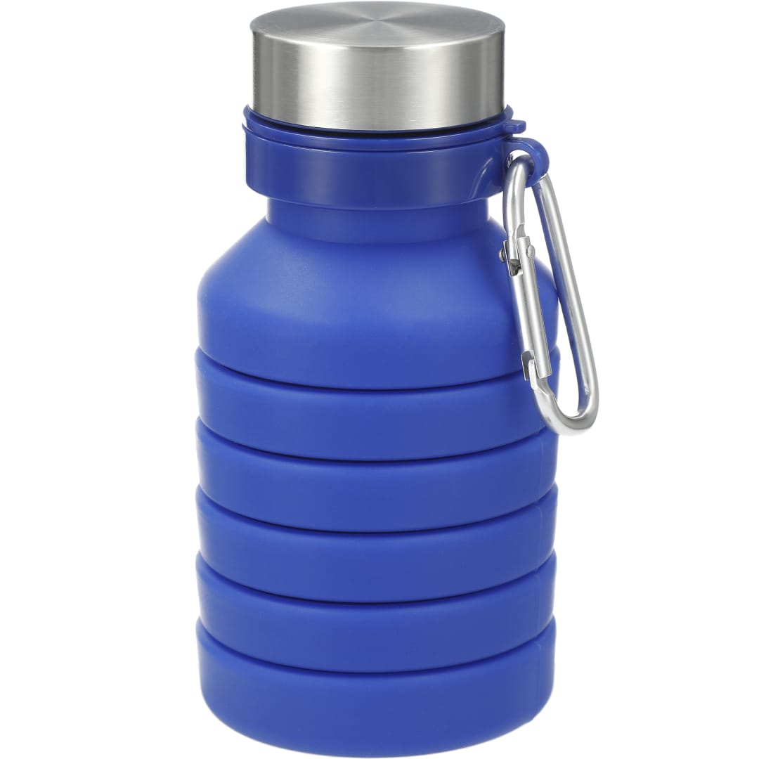 Front View of Blue Zigoo Silicone Collapsible Bottle 18oz