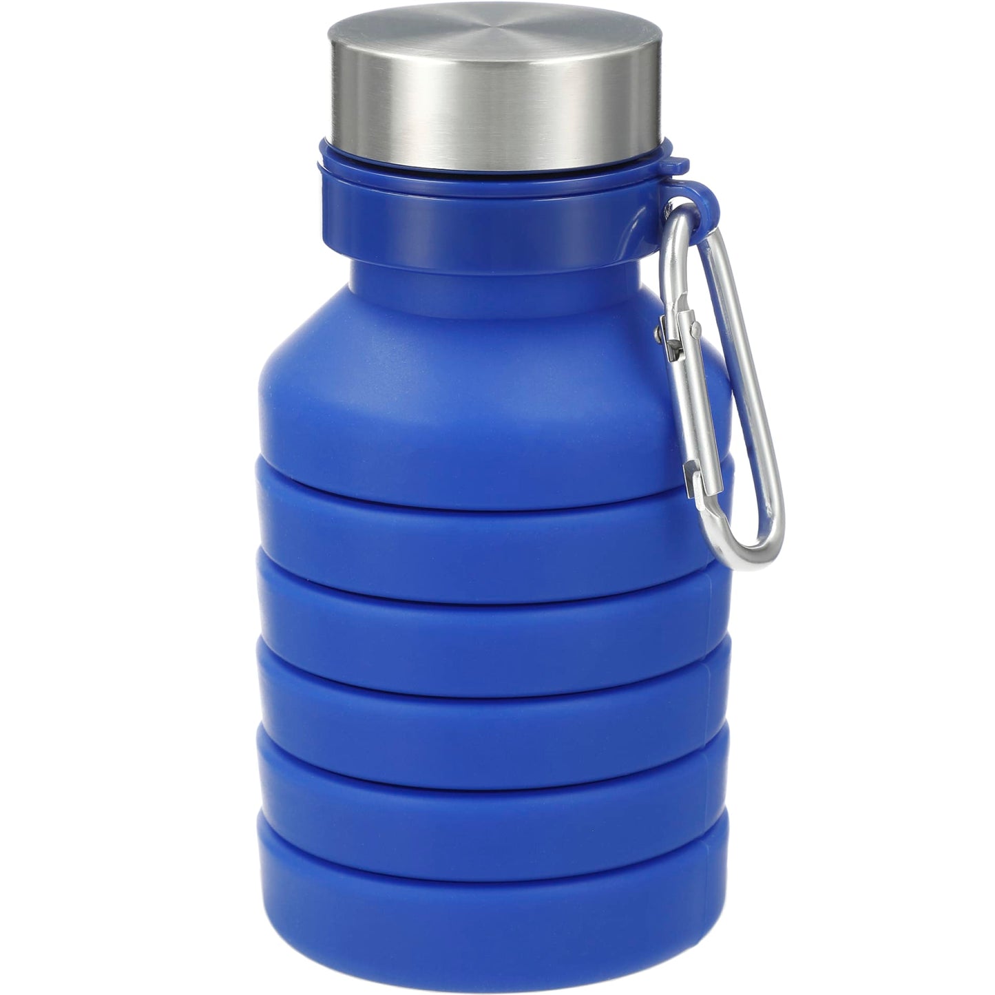 Front View of Blue Zigoo Silicone Collapsible Bottle 18oz