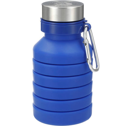 Front View of Blue Zigoo Silicone Collapsible Bottle 18oz