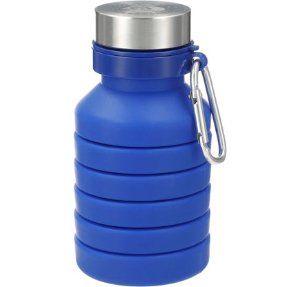 Front View of Blue Zigoo Silicone Collapsible Bottle 18oz