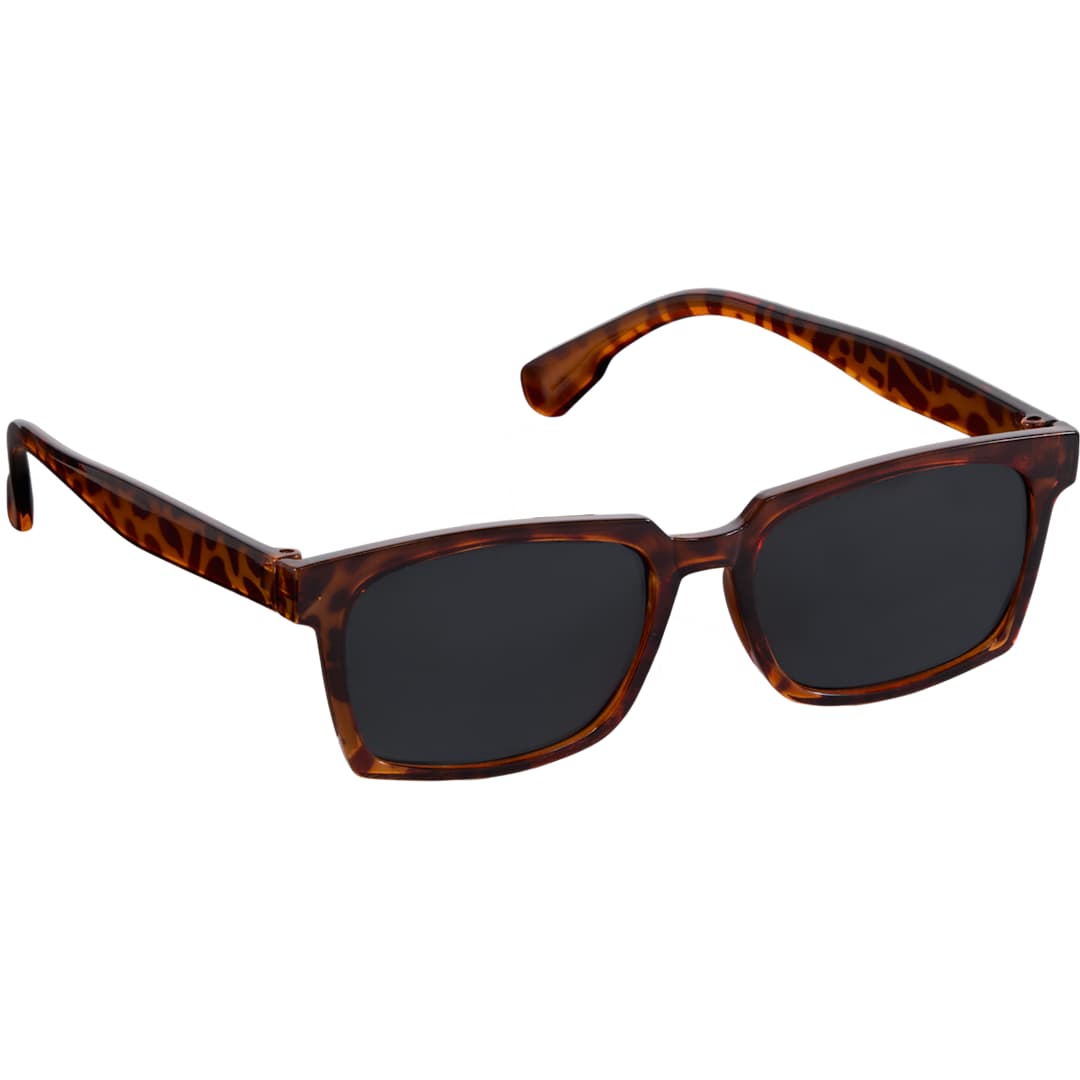 Front View of Brown Ashley Recycled Square Sunglasses plain