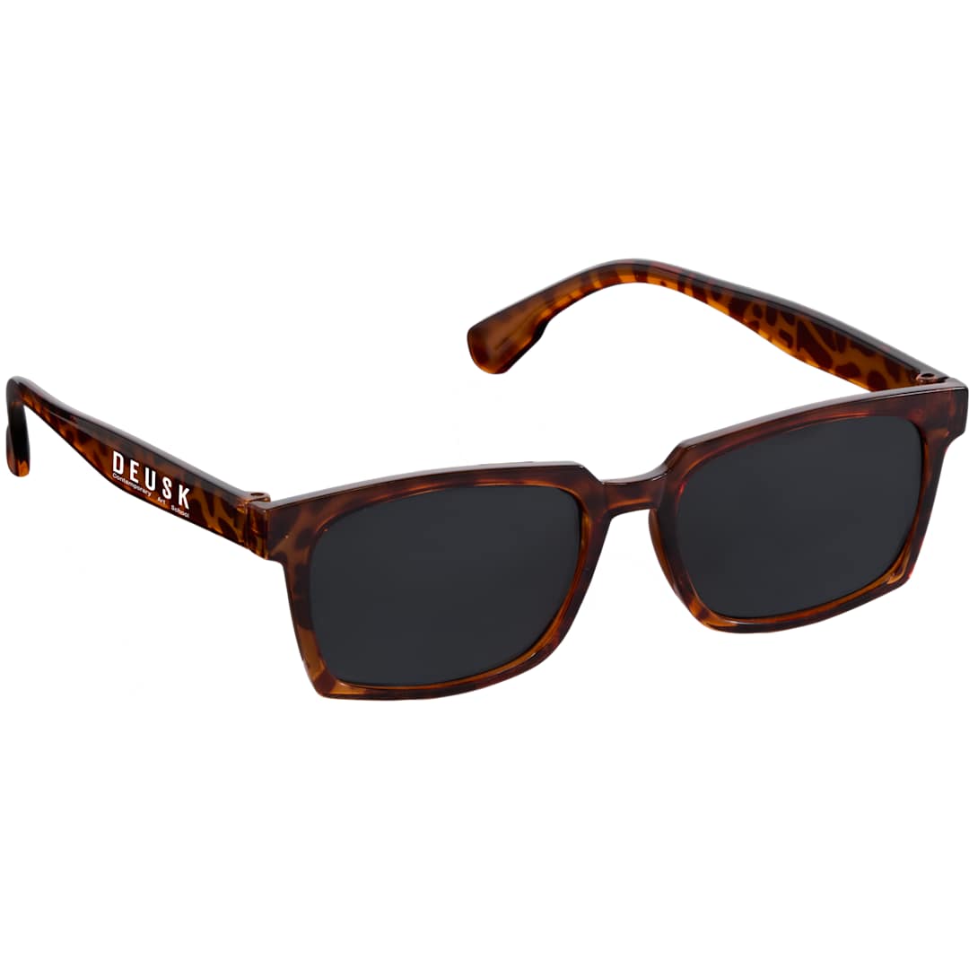 Front View of Brown Ashley Recycled Square Sunglasses