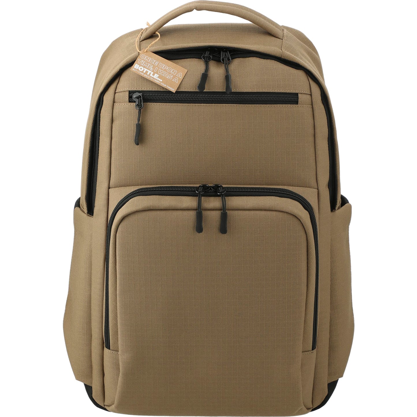 Front View of Brown NBN Recycled Utility Insulated Backpack plain