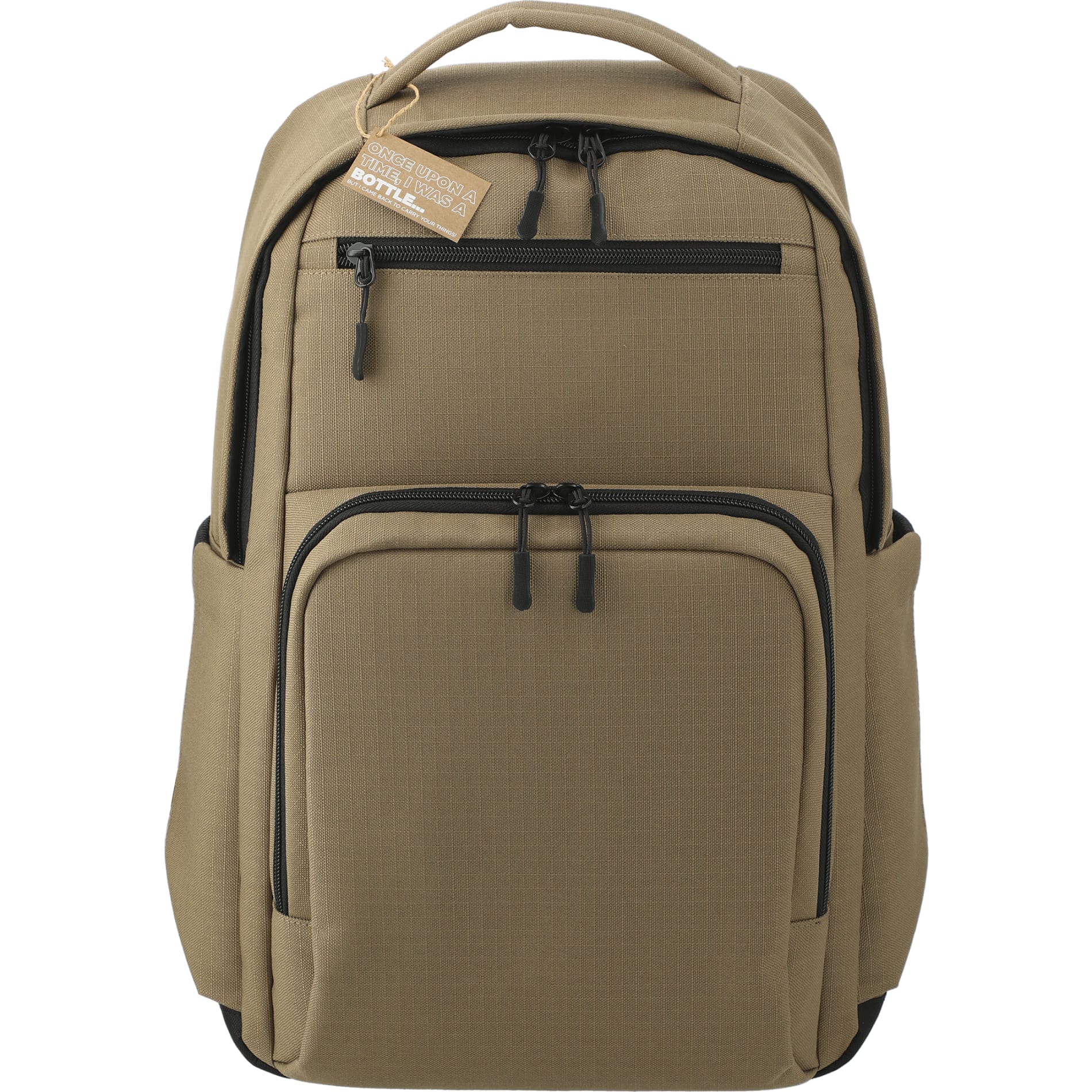 Front View of Brown NBN Recycled Utility Insulated Backpack plain