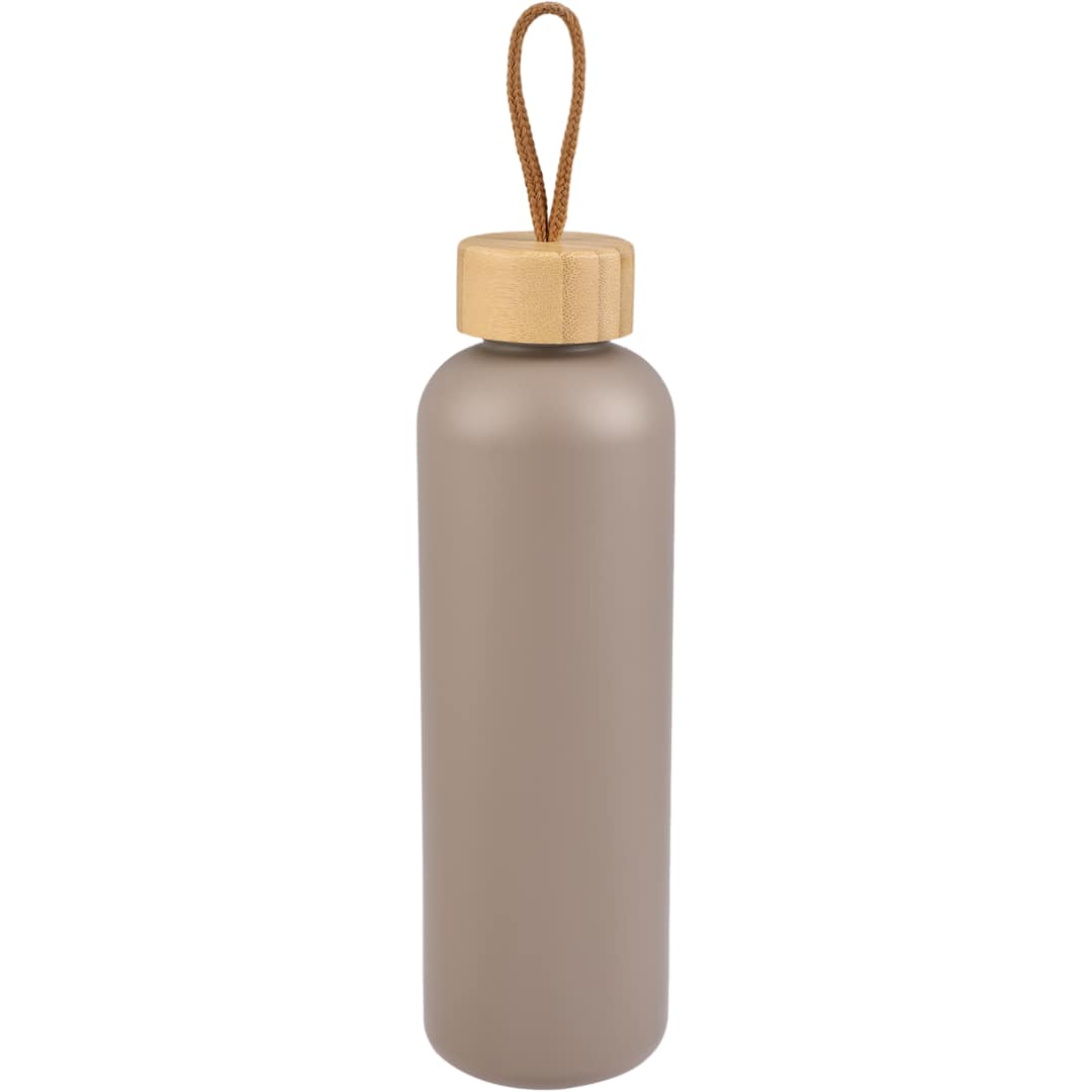 Front View of Brown Tania Recycled Bottle w/ FSC® Bamboo Lid 26oz plain