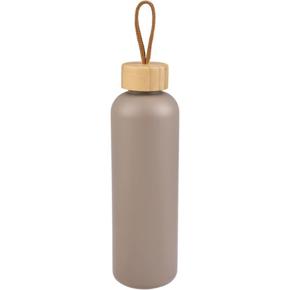 Front View of Brown Tania Recycled Bottle w/ FSC® Bamboo Lid 26oz plain