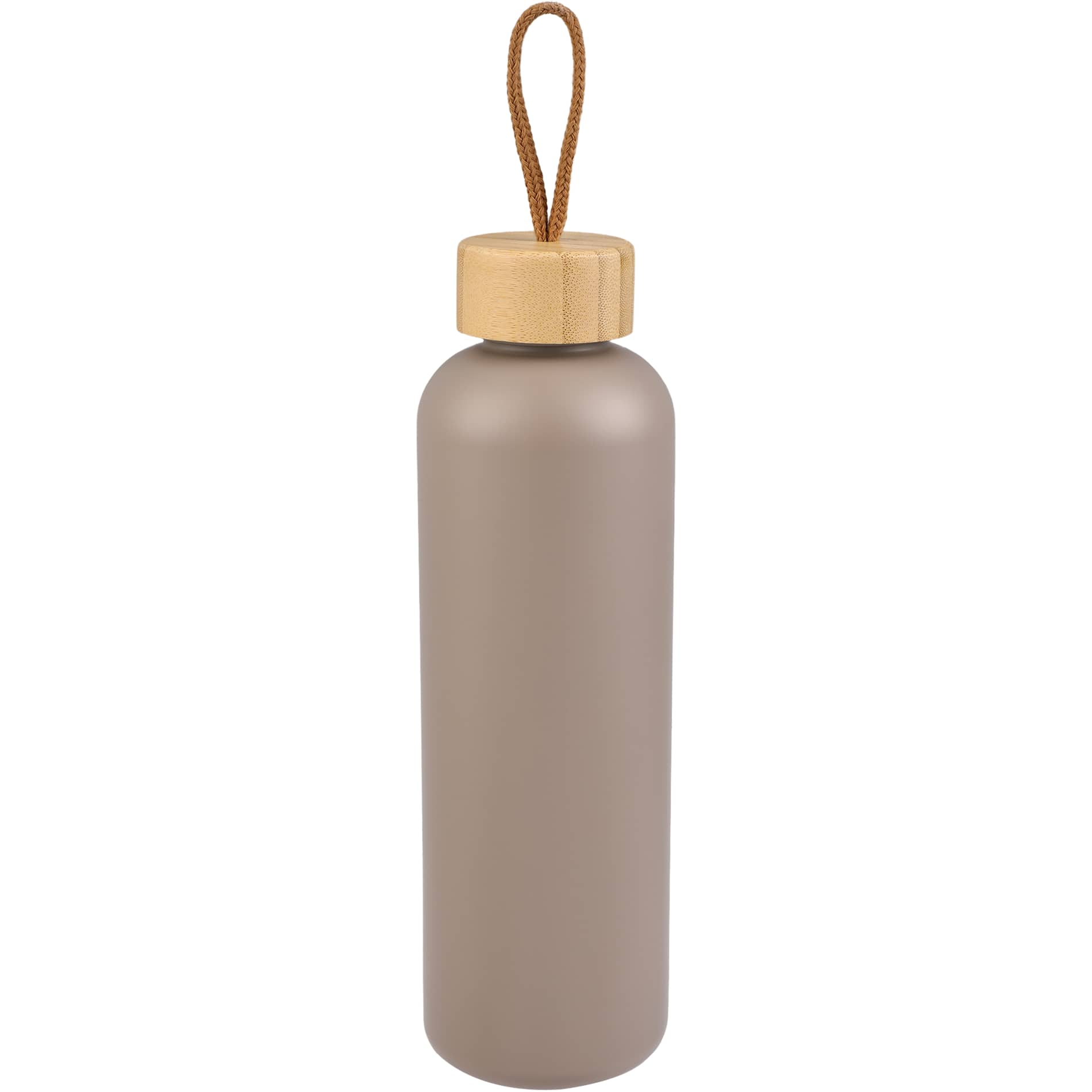 Front View of Brown Tania Recycled Bottle w/ FSC® Bamboo Lid 26oz plain