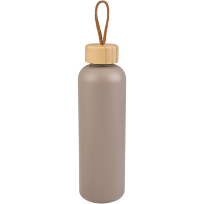 Front View of Brown Tania Recycled Bottle w/ FSC® Bamboo Lid 26oz plain