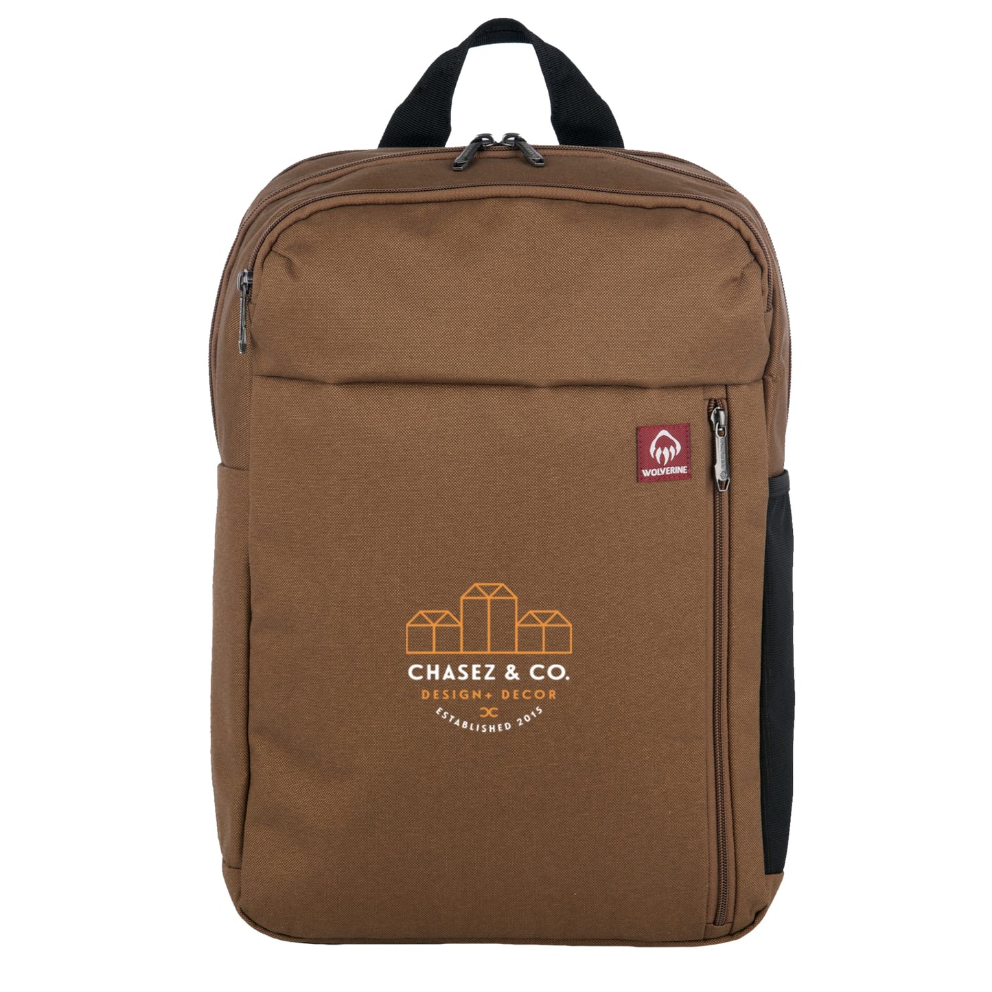 Front View of Brown Wolverine 30L Transit Backpack