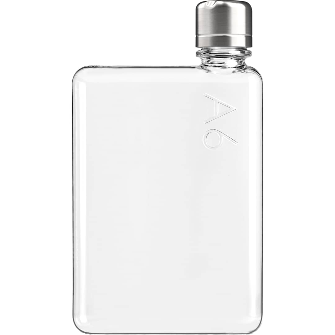 Front View of Clear A6 Tritan memobottle plain