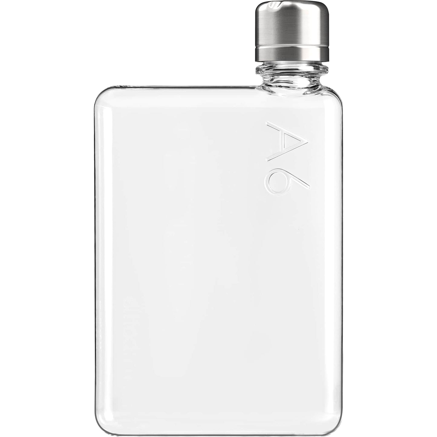 Front View of Clear A6 Tritan memobottle plain
