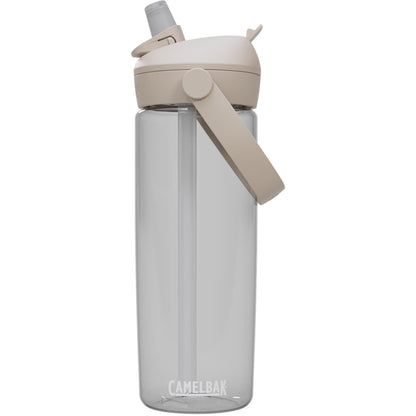 Front View of Clear CamelBak Thrive Flip Straw 20oz Bottle Tritan Rene plain