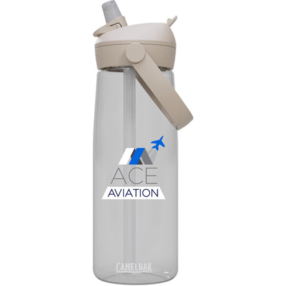 Front View of Clear CamelBak Thrive Flip Straw 25oz Bottle Tritan Rene