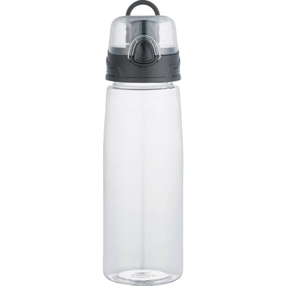 Front View of Clear Capri 25oz Tritan Sports Bottle plain