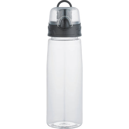 Front View of Clear Capri 25oz Tritan Sports Bottle plain